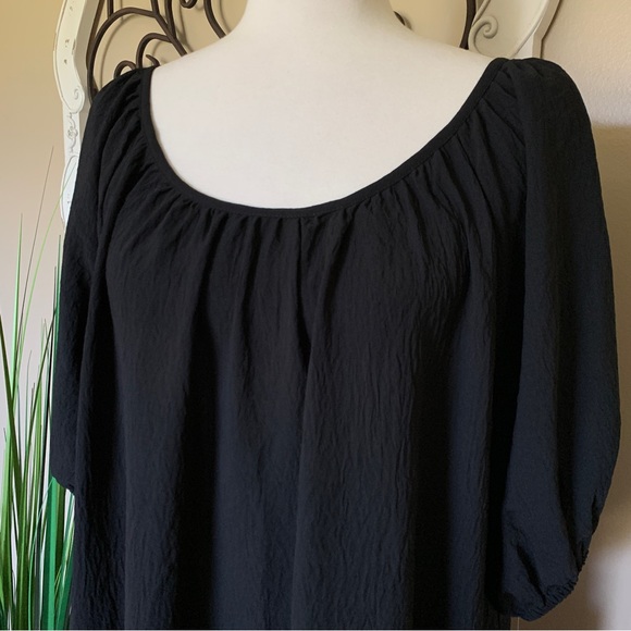 NWT OPHELIA ROE Size 3X Black Ruffle Hemline Midi Dress with Sleeve - Picture 5 of 5